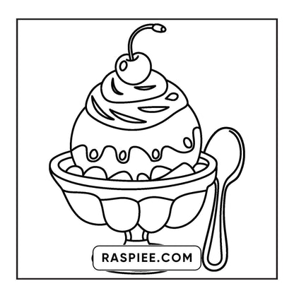88 Bold and Easy Dessert Coloring Pages