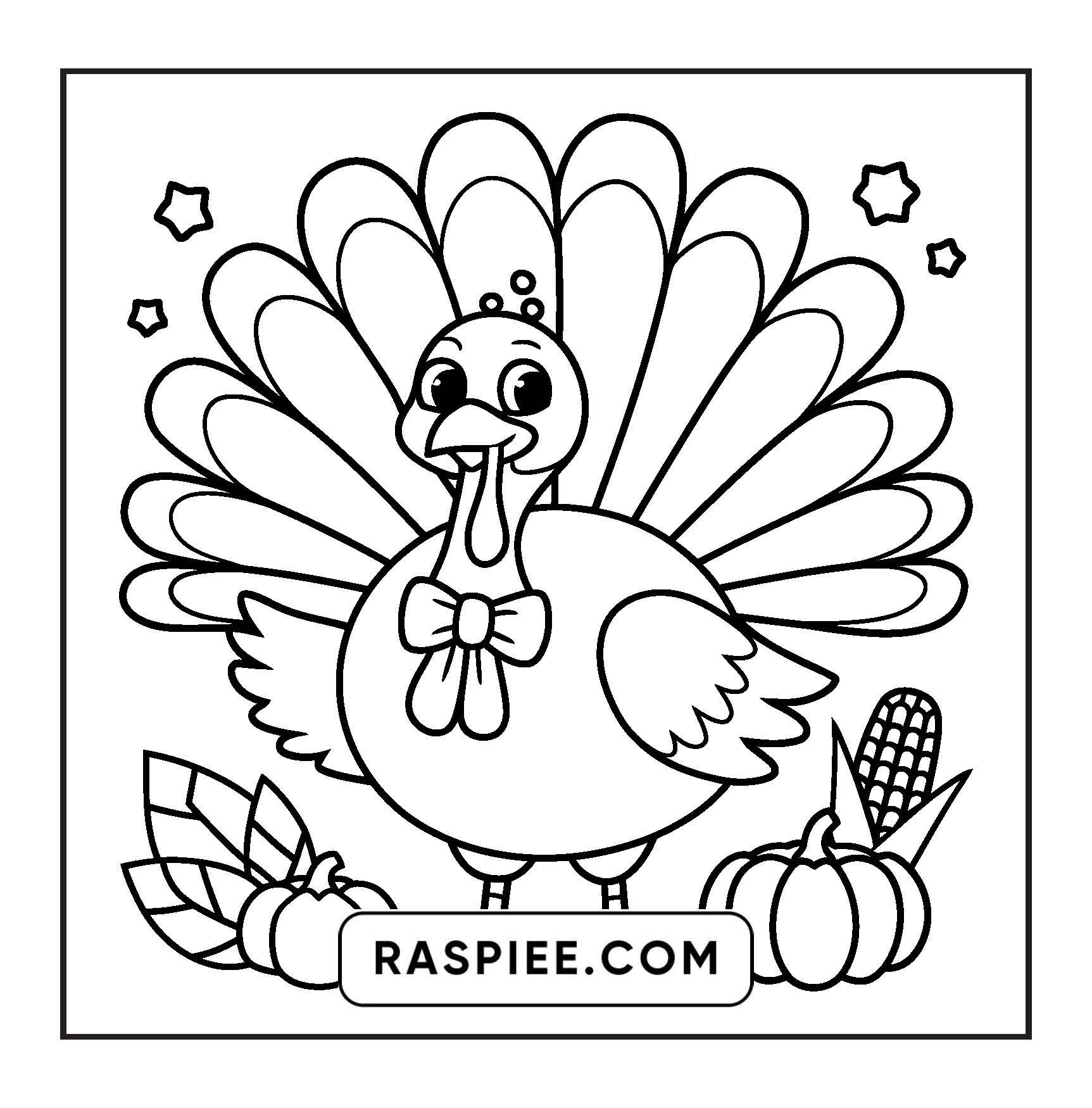 108 Bold and Easy Thanksgiving Coloring Pages Printable PDF Instant Download