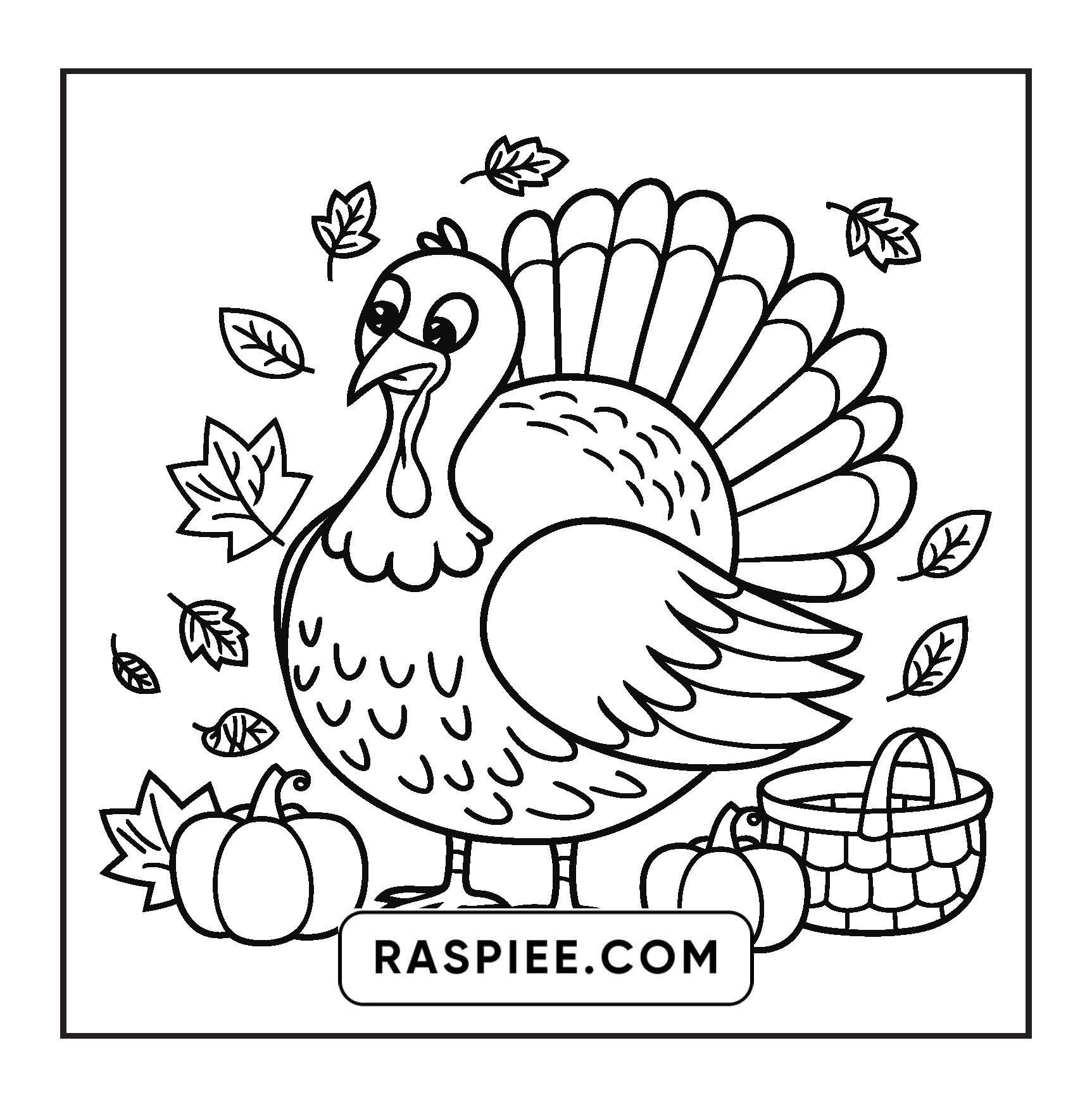 108 Bold and Easy Thanksgiving Coloring Pages Printable PDF Instant Download