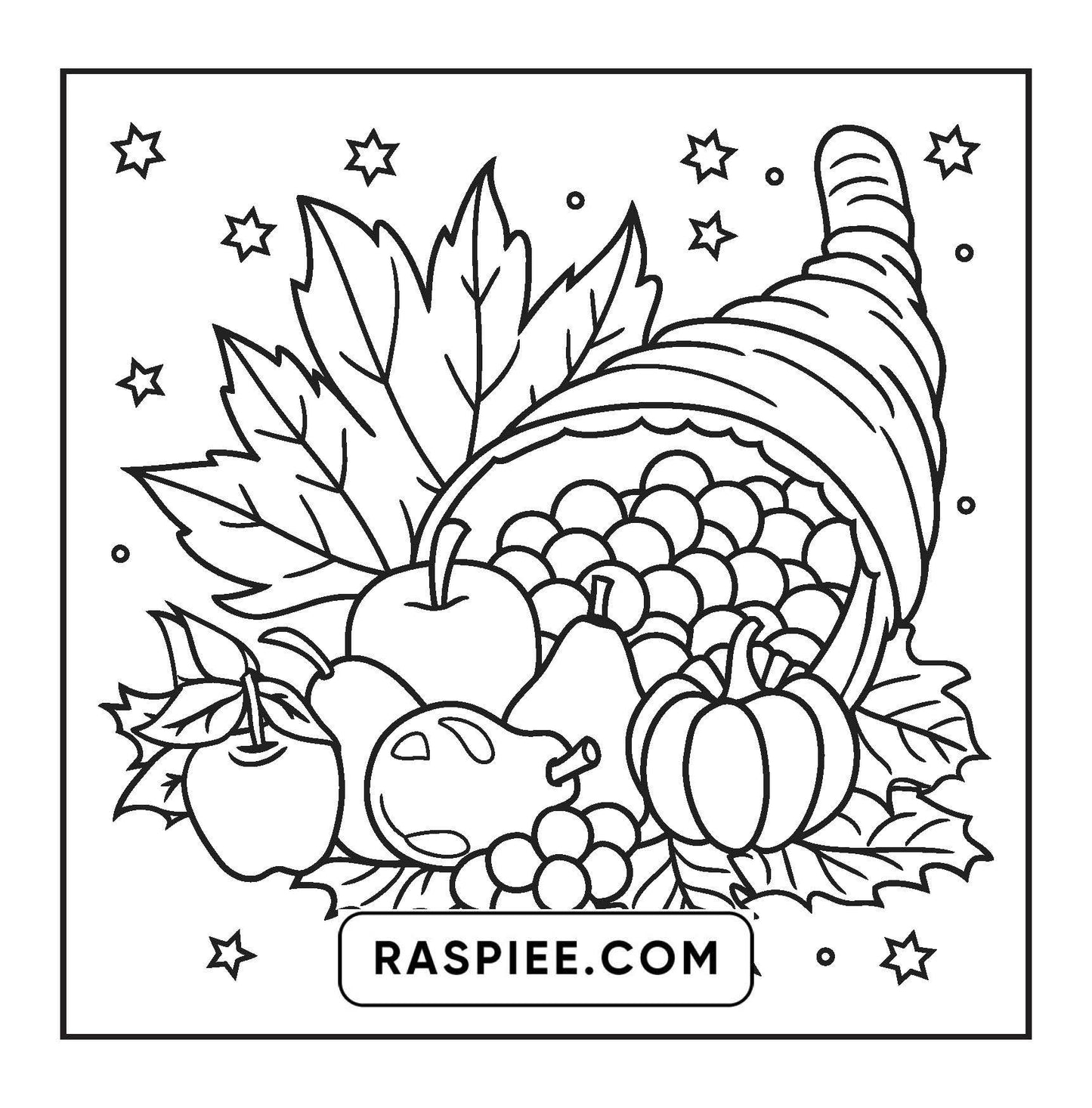 108 Bold and Easy Thanksgiving Coloring Pages Printable PDF Instant Download