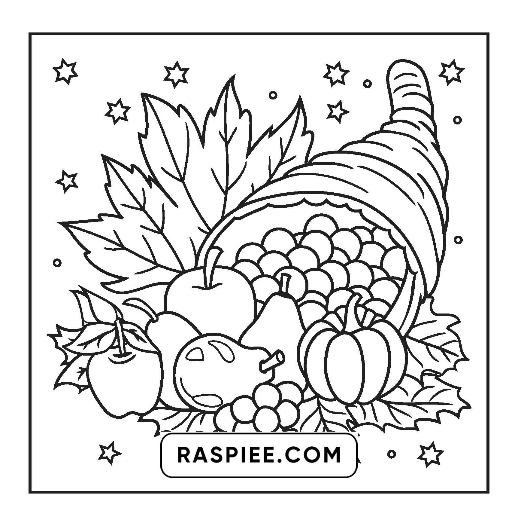 108 Bold and Easy Thanksgiving Coloring Pages Printable PDF Instant Download