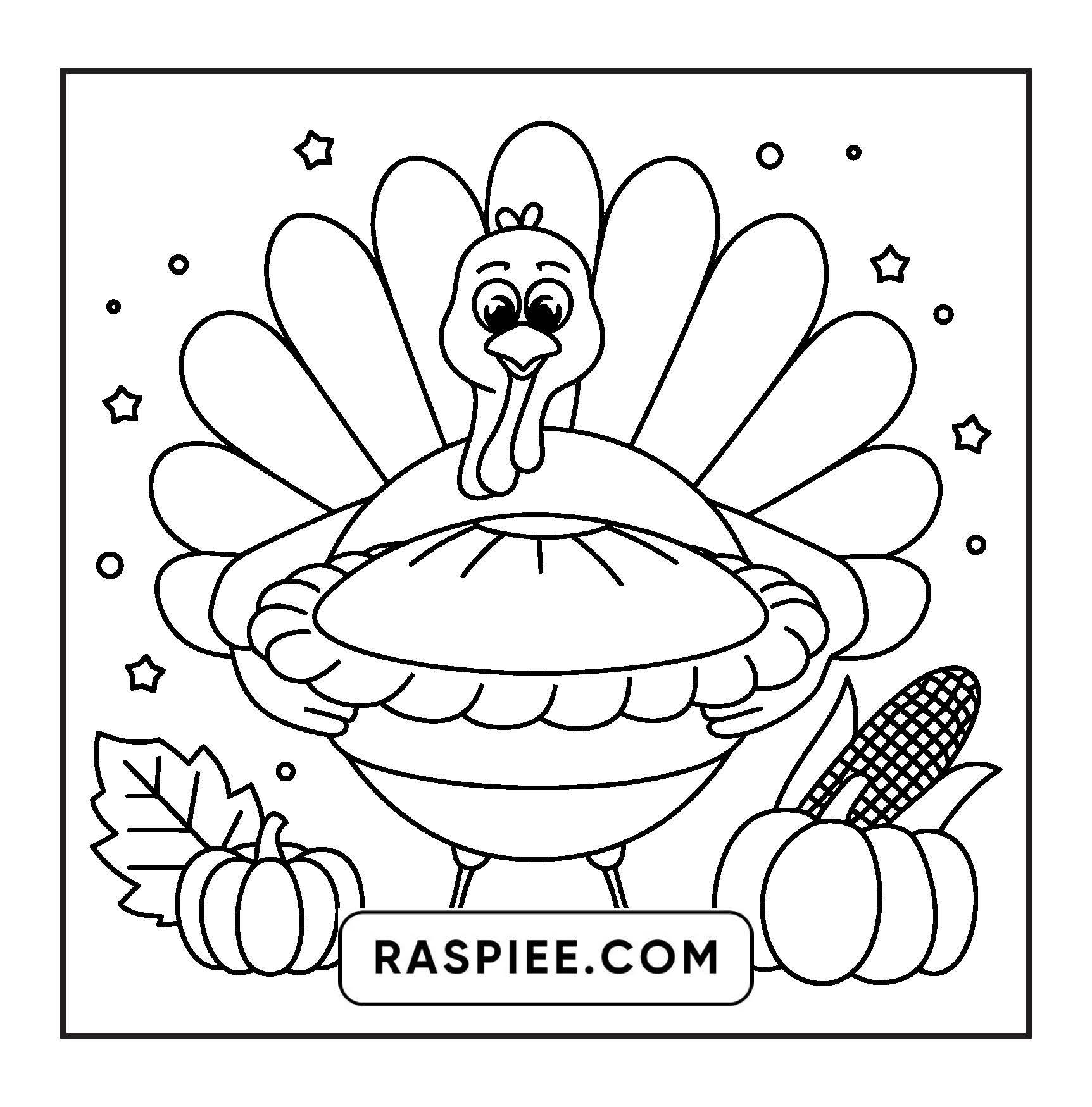 108 Bold and Easy Thanksgiving Coloring Pages Printable PDF Instant Download