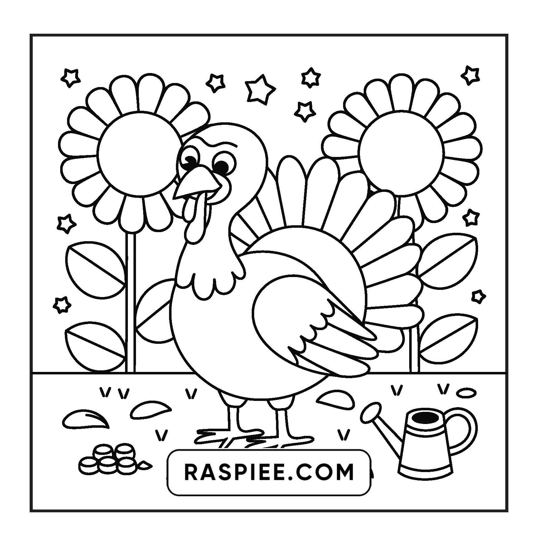 108 Bold and Easy Thanksgiving Coloring Pages Printable PDF Instant Download