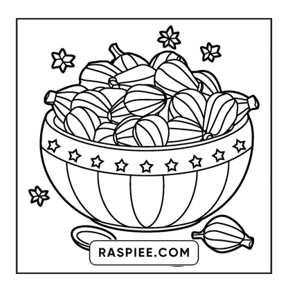108 Bold and Easy Thanksgiving Coloring Pages Printable PDF Instant Download
