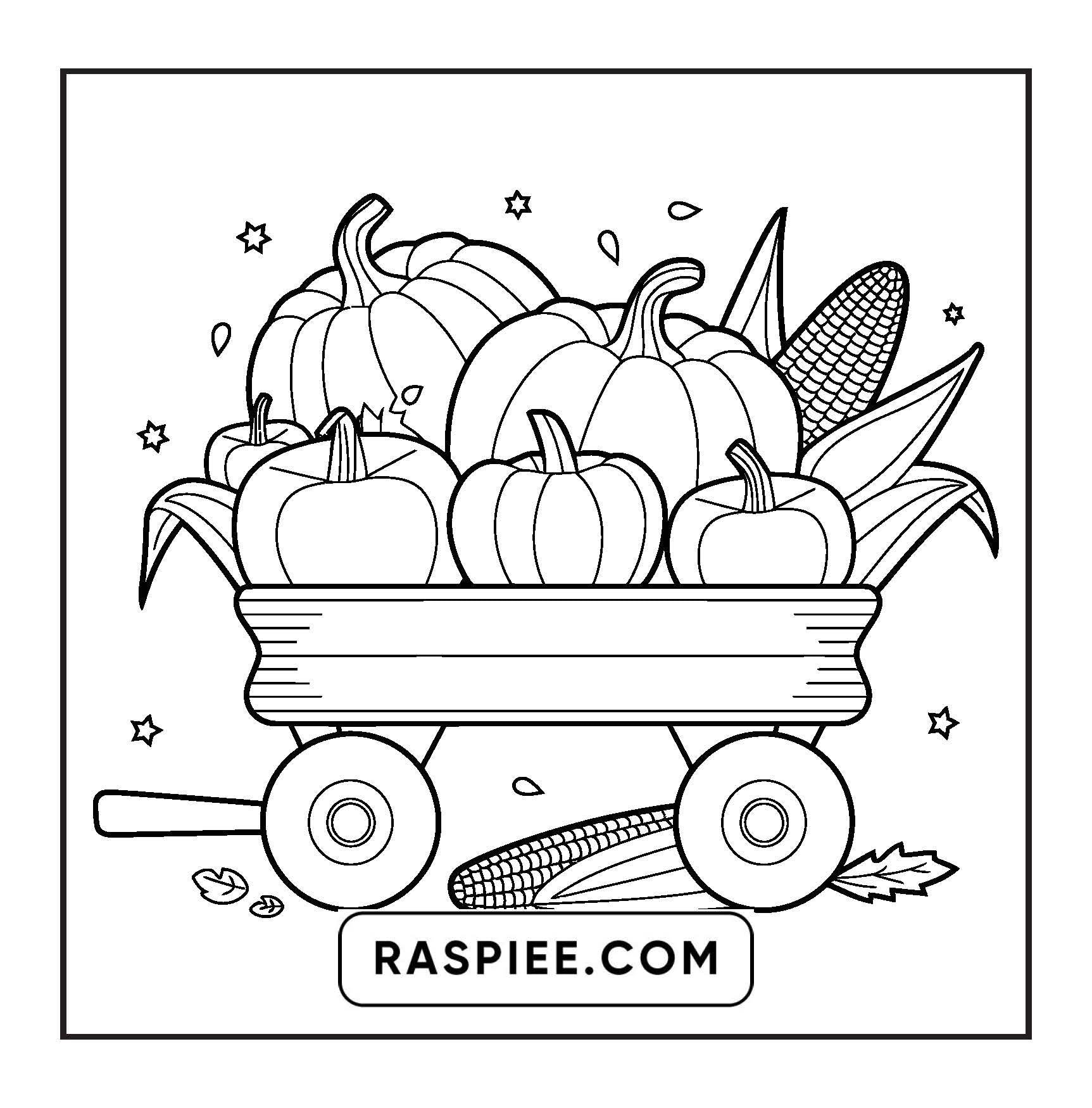 108 Bold and Easy Thanksgiving Coloring Pages Printable PDF Instant Download