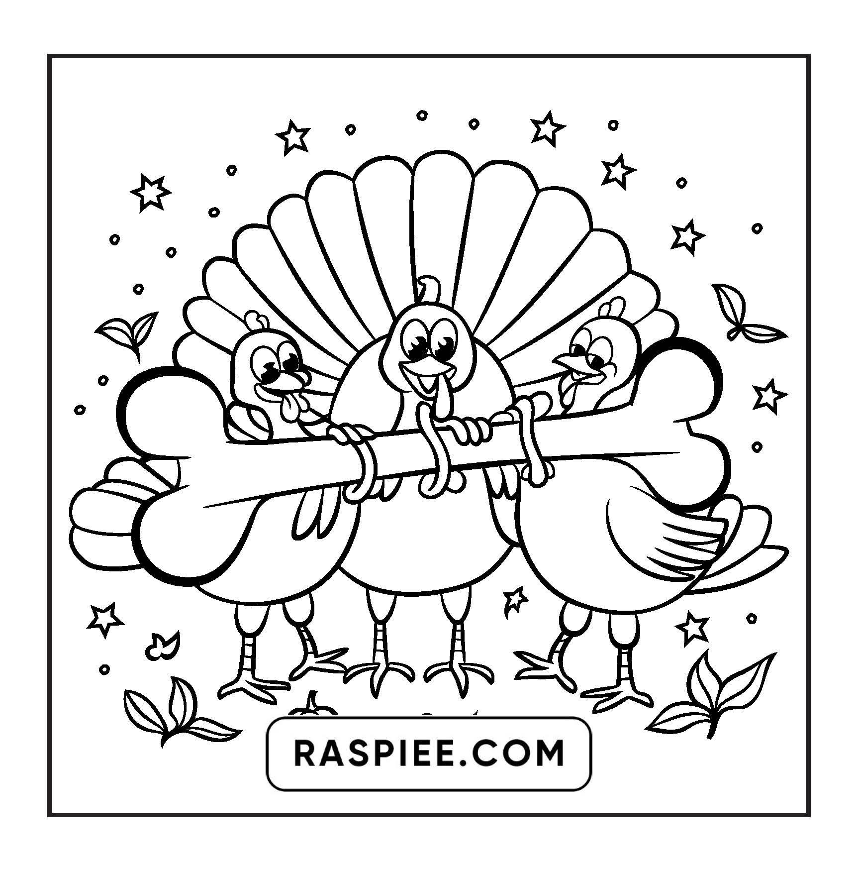 108 Bold and Easy Thanksgiving Coloring Pages Printable PDF Instant Download