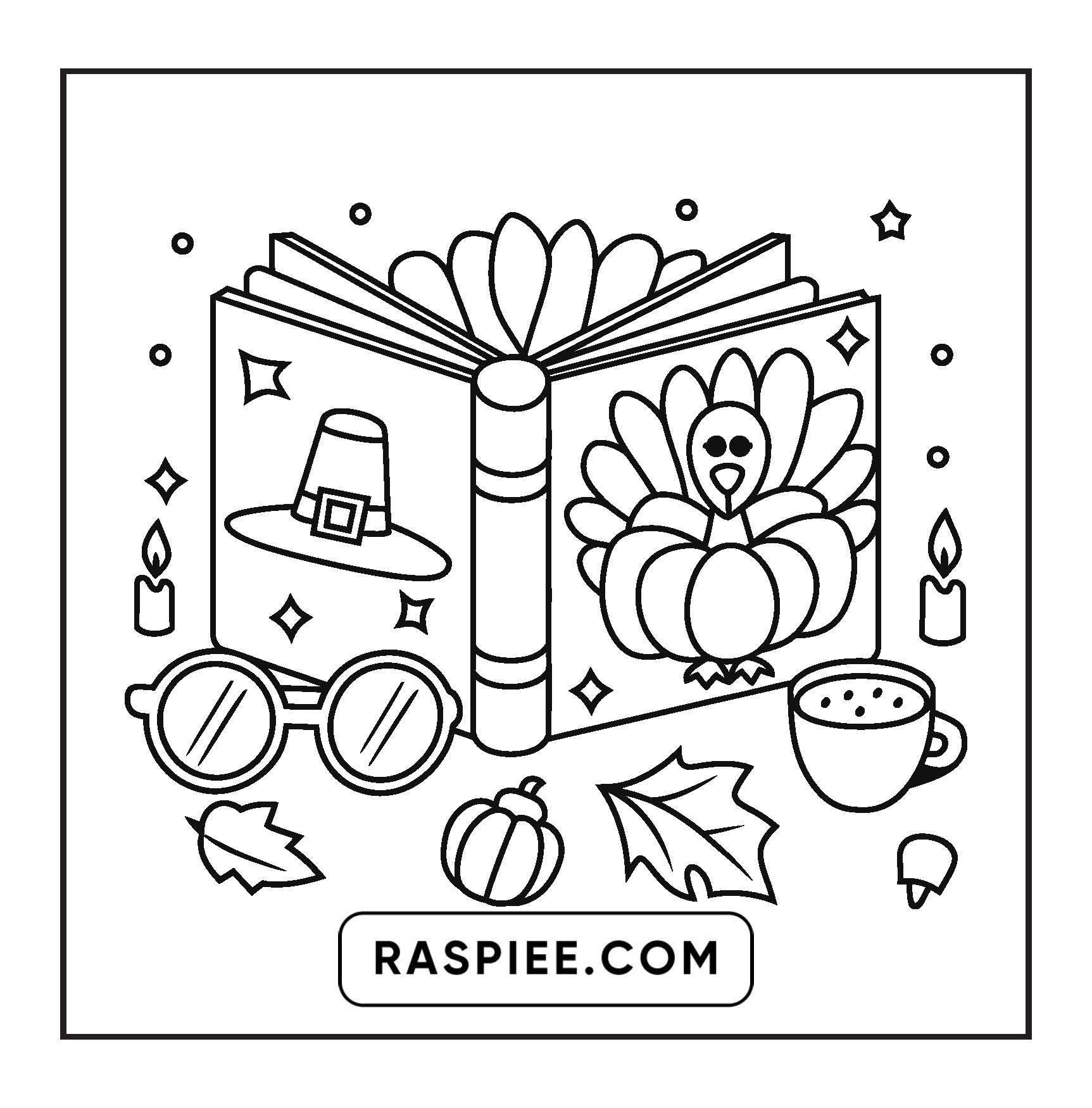 108 Bold and Easy Thanksgiving Coloring Pages Printable PDF Instant Download