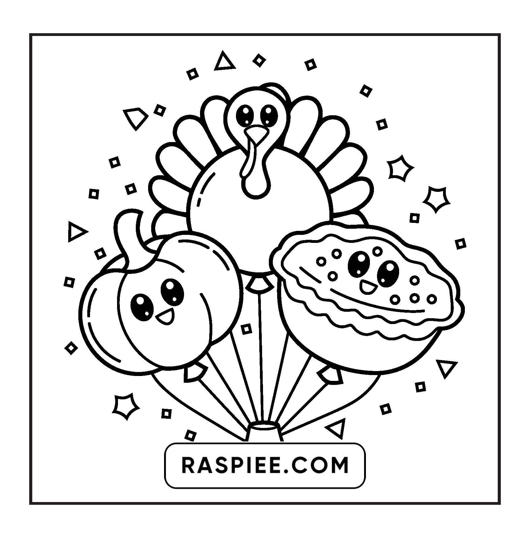 108 Bold and Easy Thanksgiving Coloring Pages Printable PDF Instant Download