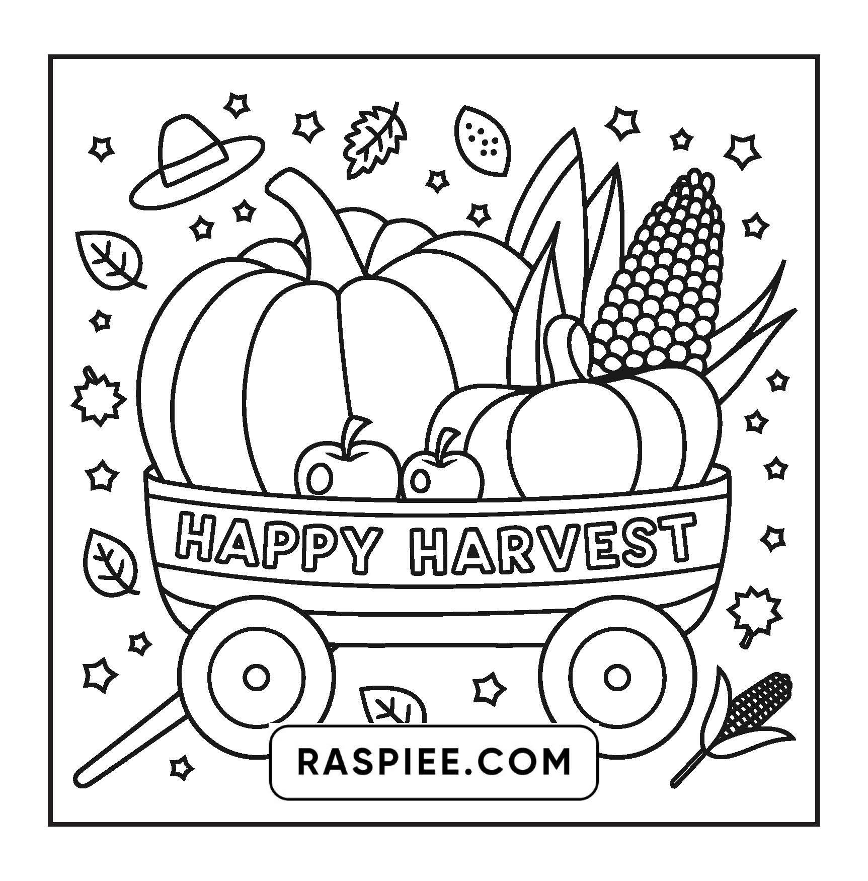 108 Bold and Easy Thanksgiving Coloring Pages Printable PDF Instant Download