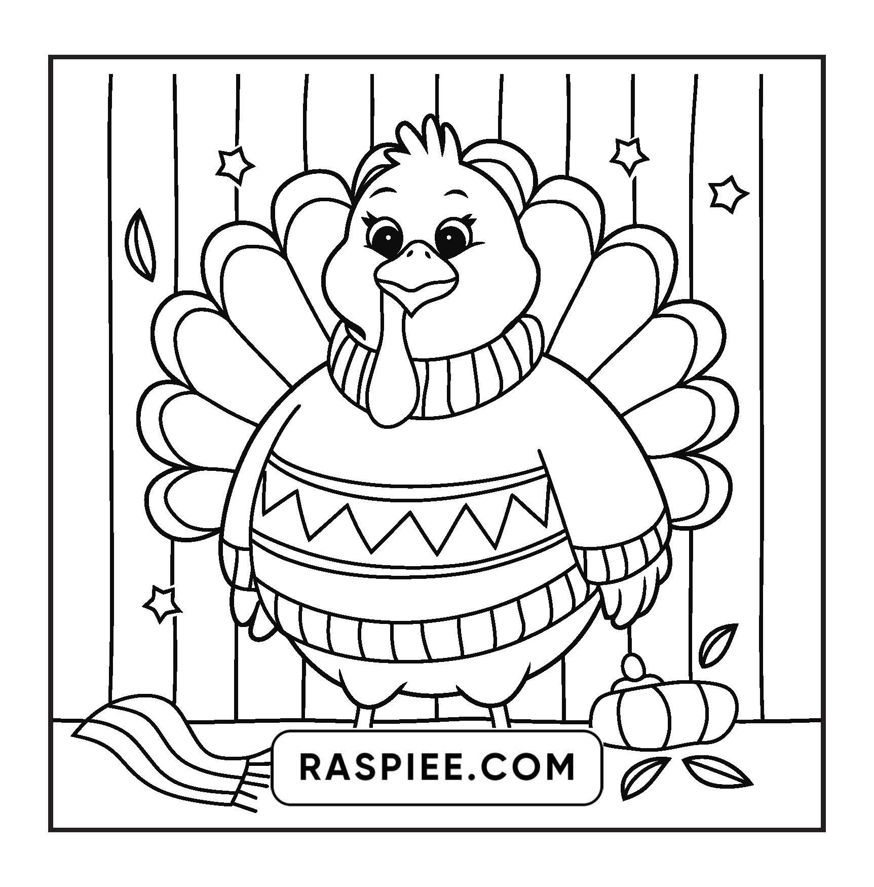 108 Bold and Easy Thanksgiving Coloring Pages Printable PDF Instant Download