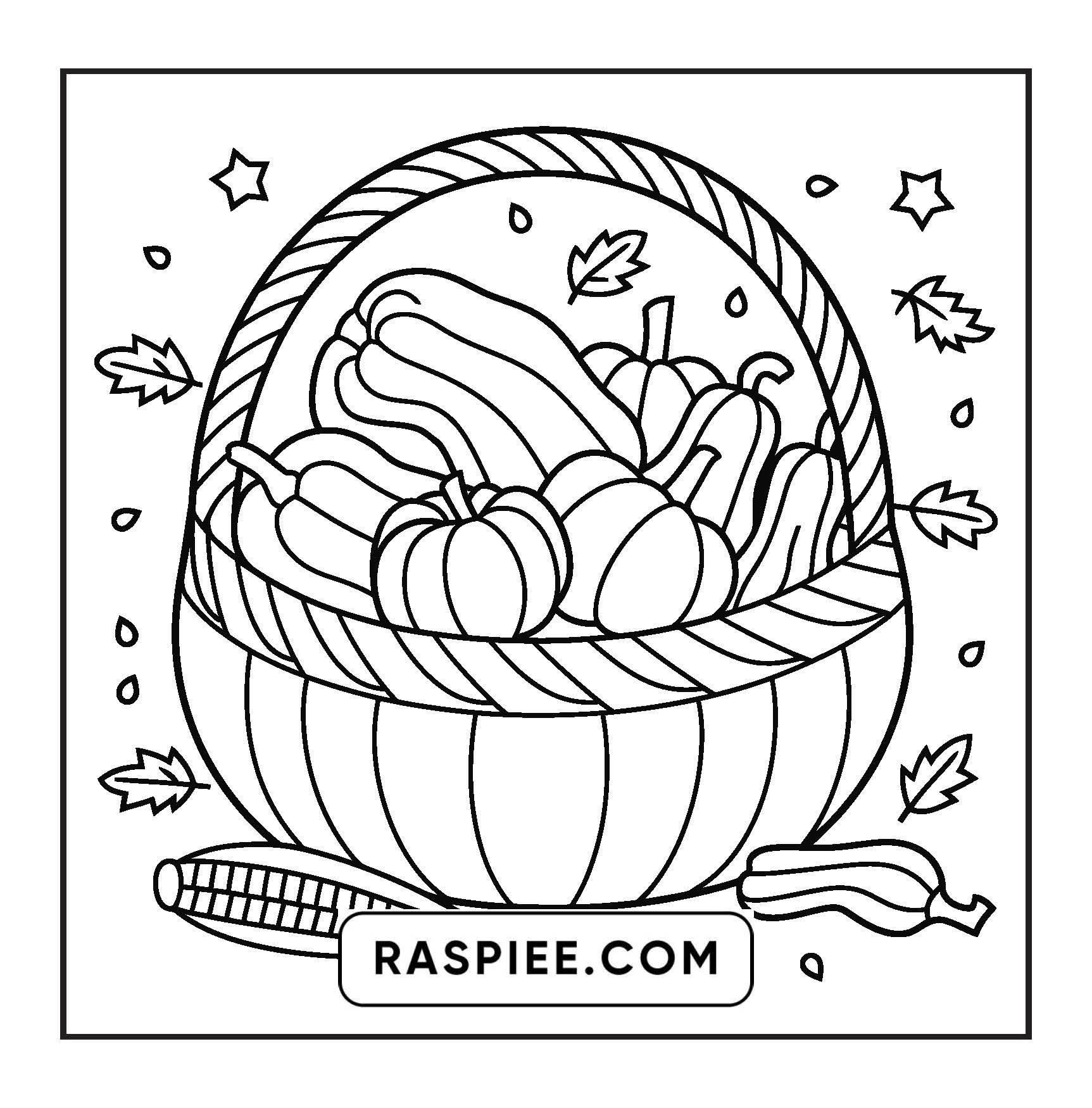 108 Bold and Easy Thanksgiving Coloring Pages Printable PDF Instant Download