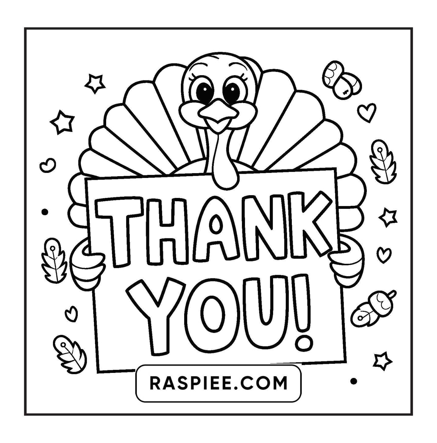 108 Bold and Easy Thanksgiving Coloring Pages Printable PDF Instant Download