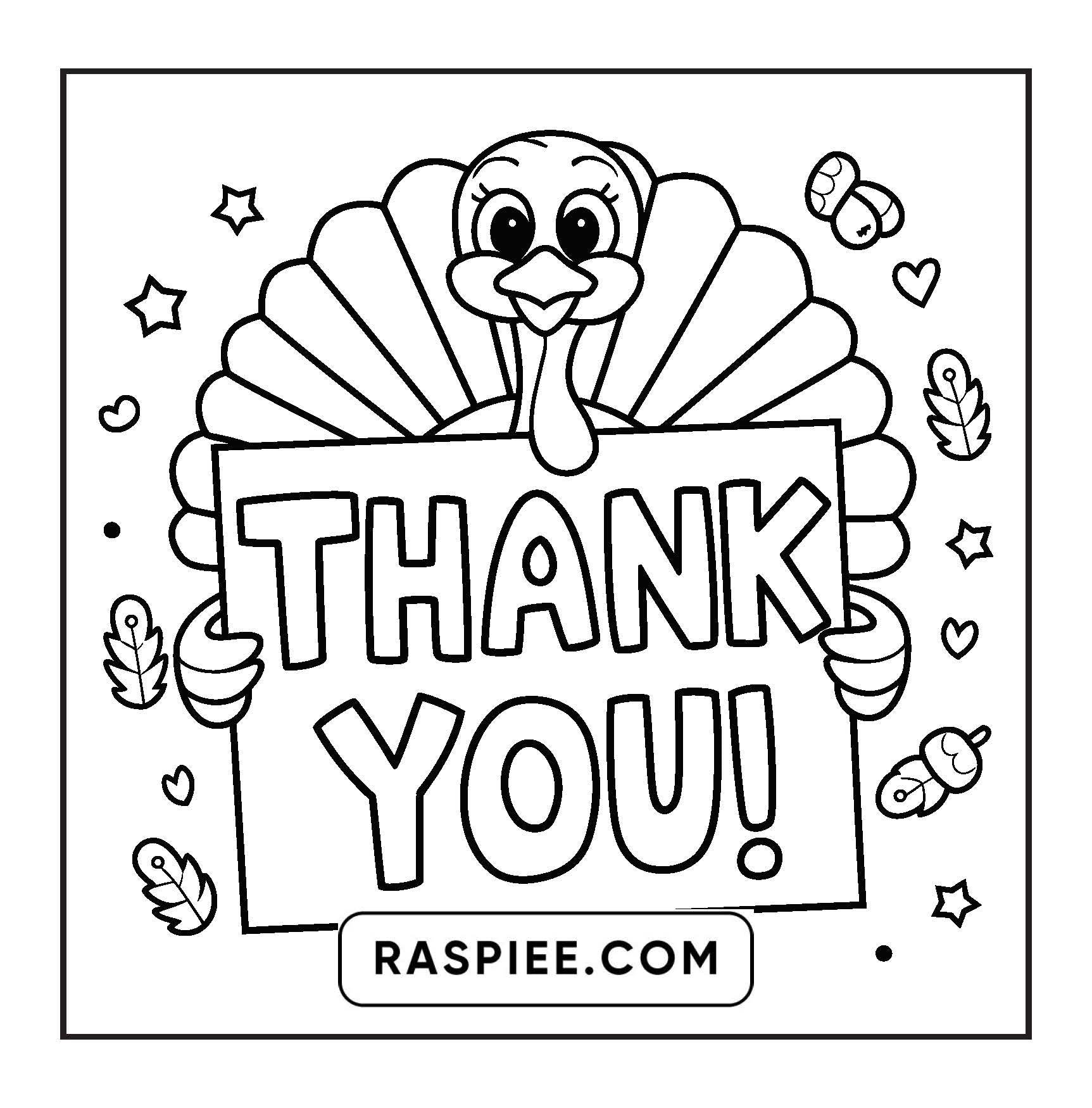 108 Bold and Easy Thanksgiving Coloring Pages Printable PDF Instant Download