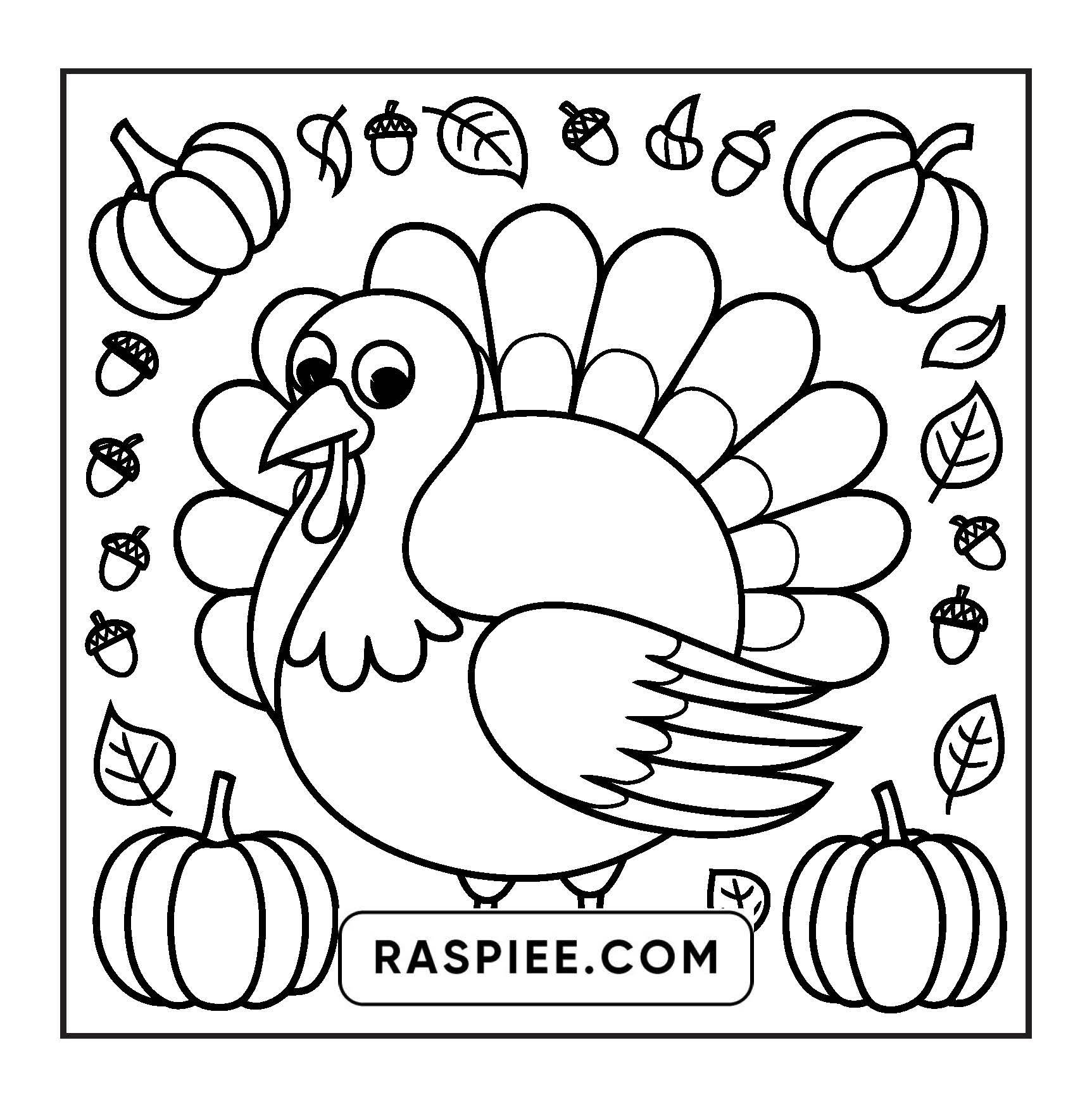 108 Bold and Easy Thanksgiving Coloring Pages Printable PDF Instant Download