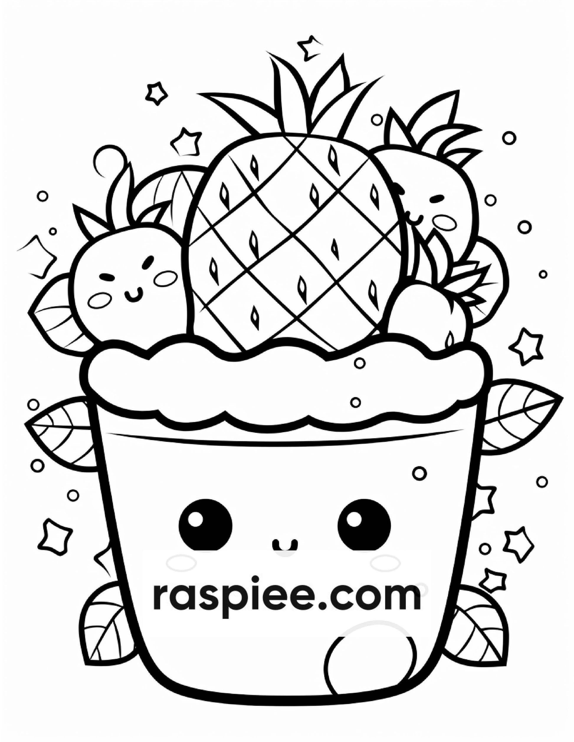 200 Kawaii Food Coloring Pages for Kids, Fun Homeschool Activities, Printable PDF Instant Download