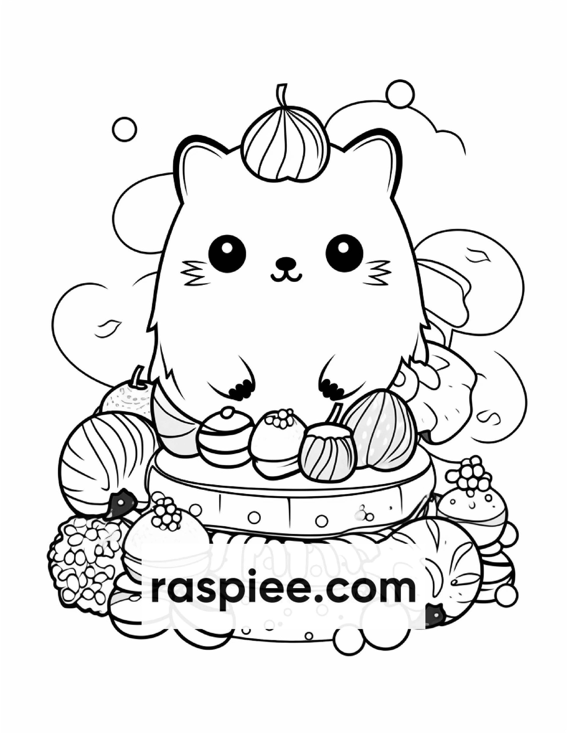 200 Kawaii Food Coloring Pages for Kids, Fun Homeschool Activities, Printable PDF Instant Download