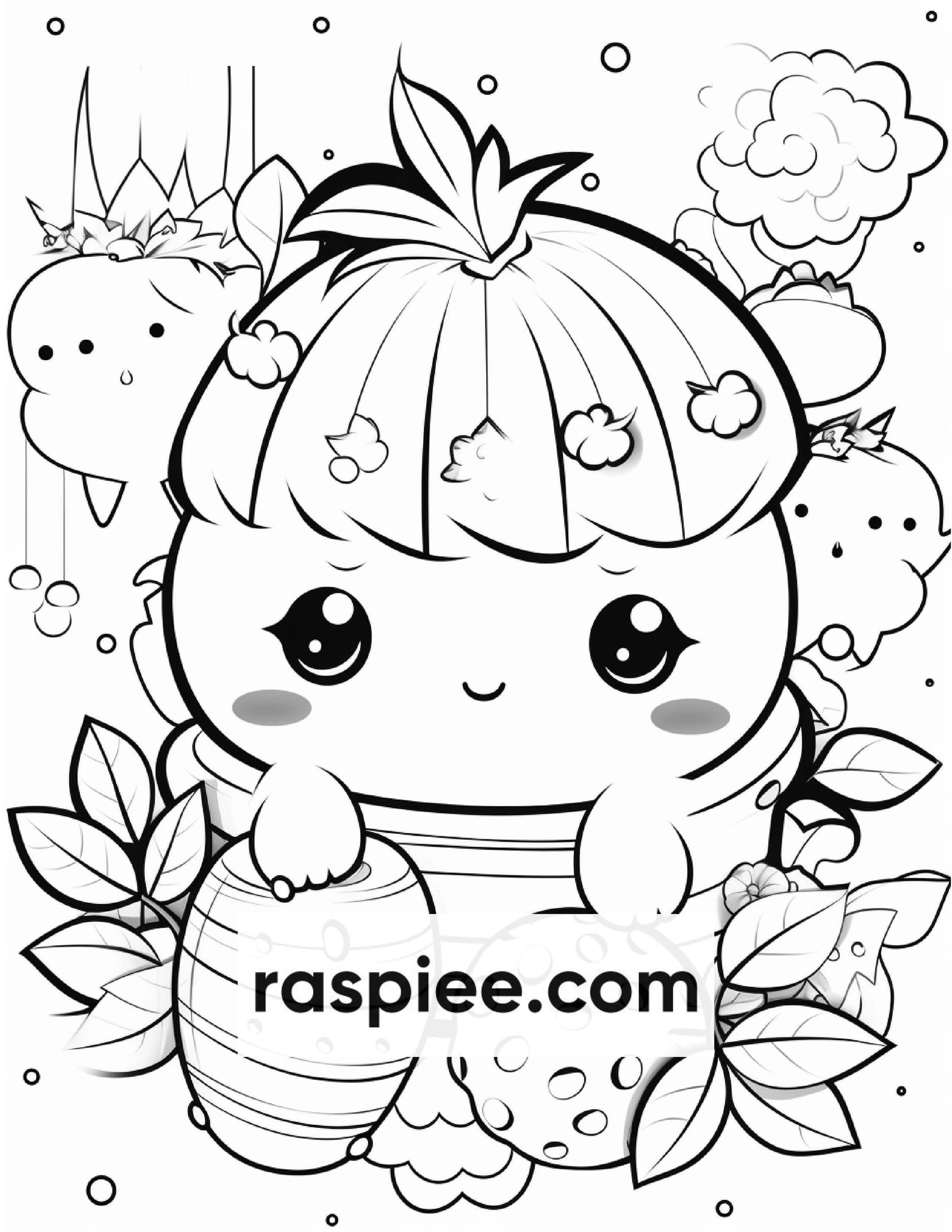 200 Kawaii Food Coloring Pages for Kids, Fun Homeschool Activities, Printable PDF Instant Download
