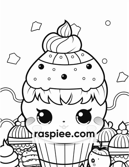 200 Kawaii Food Coloring Pages for Kids, Fun Homeschool Activities, Printable PDF Instant Download