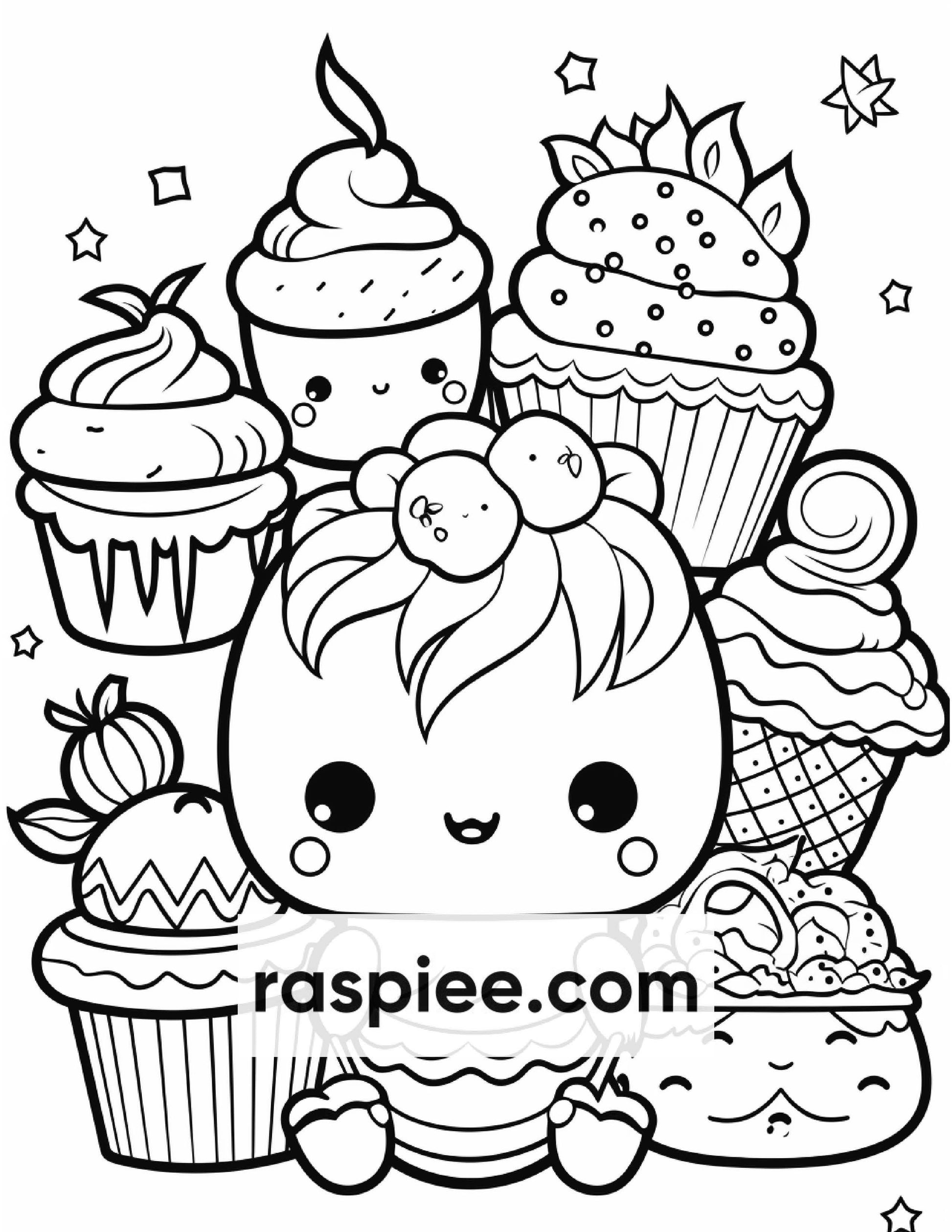 200 Kawaii Food Coloring Pages for Kids, Fun Homeschool Activities, Printable PDF Instant Download