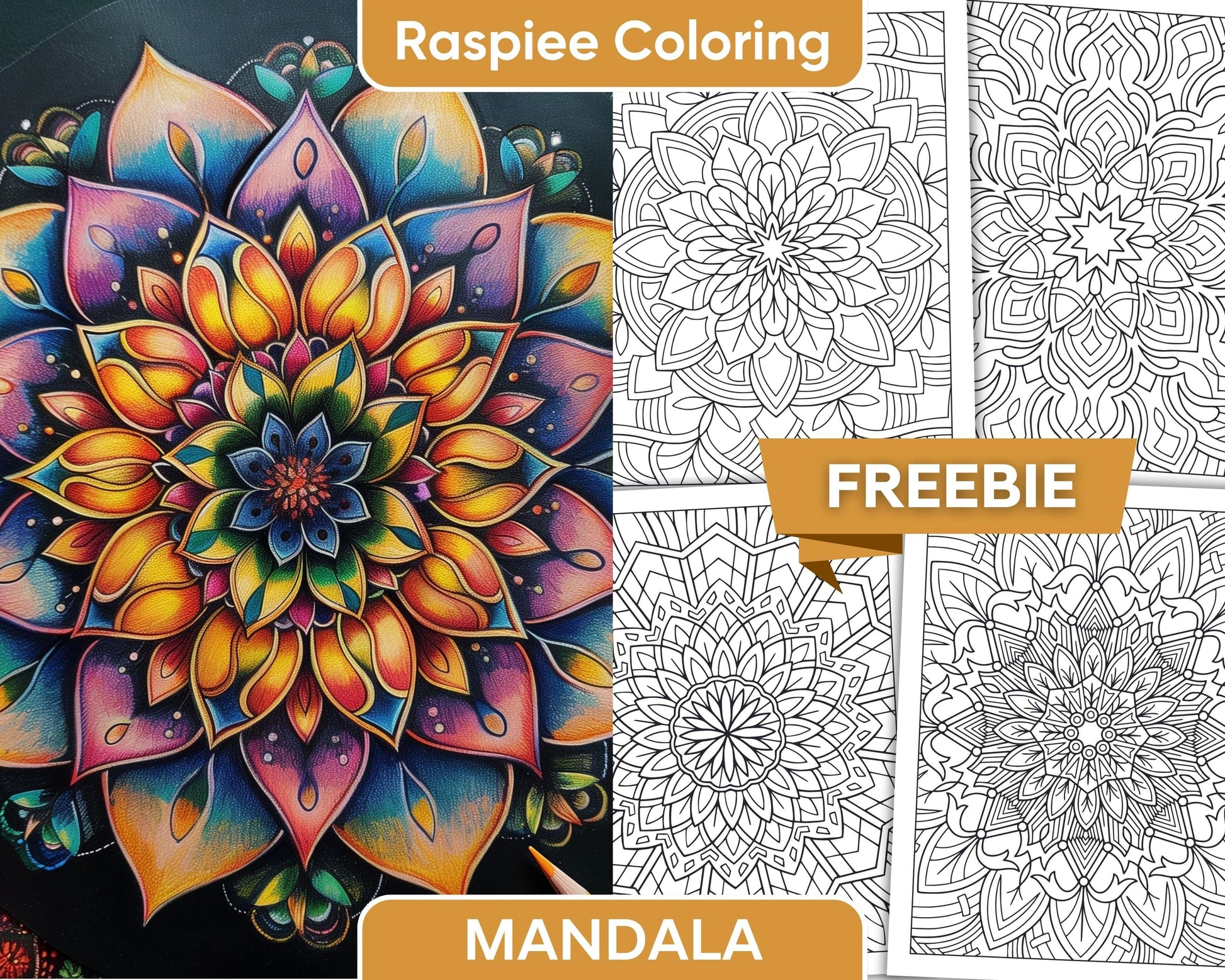 60 Free Mandala Adult Coloring Pages Printable PDF Instant Download