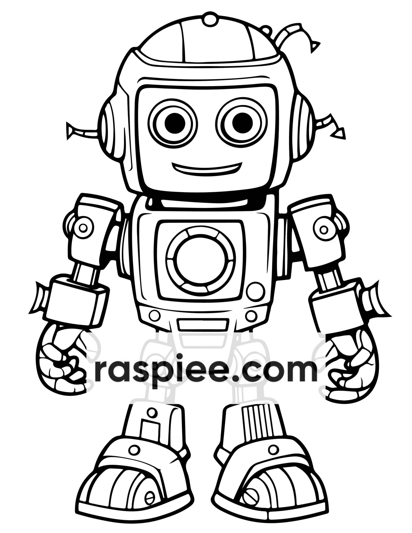 210 Robot Coloring Pages for Kids, Preschool Kindergarten Learning Activity Book Printable PDF Download