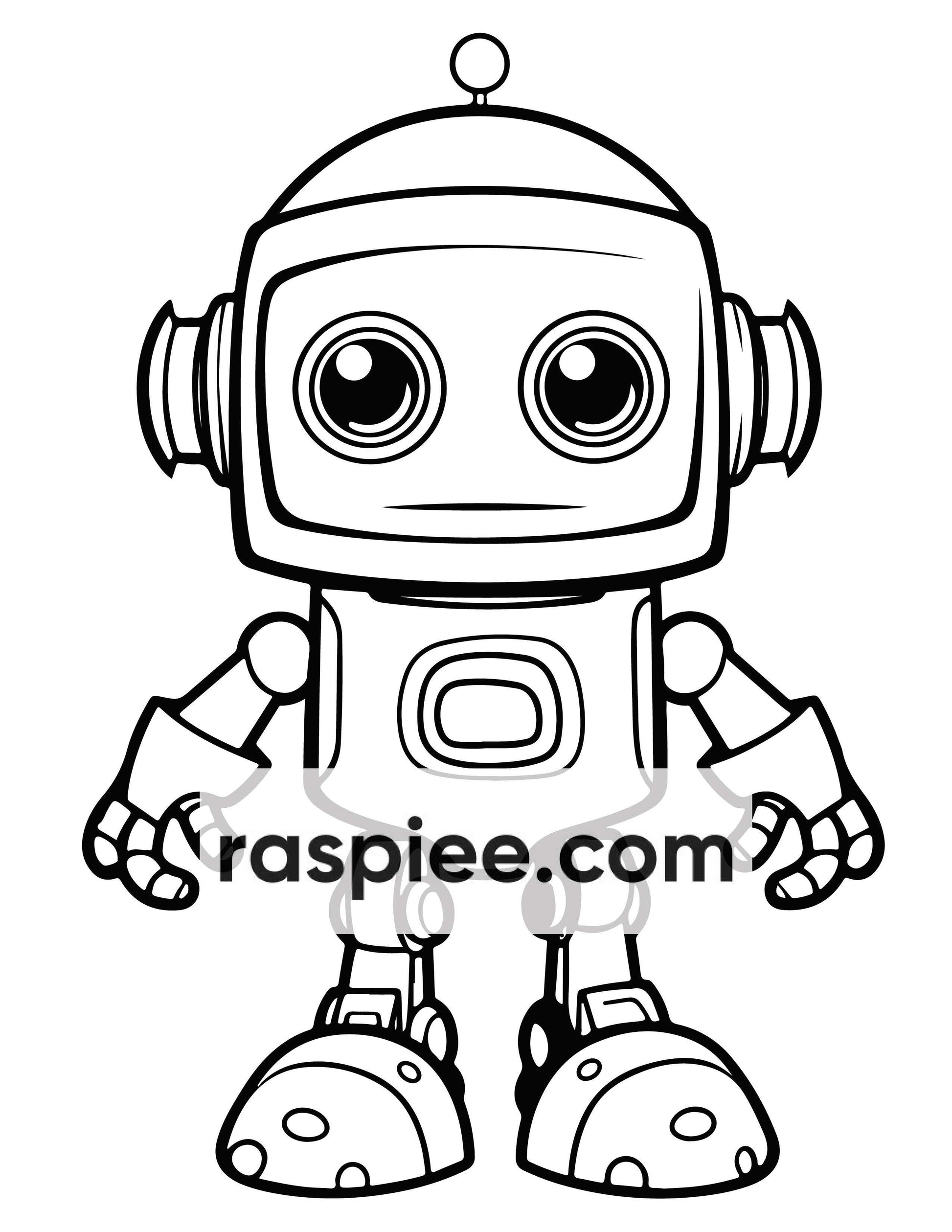 210 Robot Coloring Pages for Kids, Preschool Kindergarten Learning Activity Book Printable PDF Download
