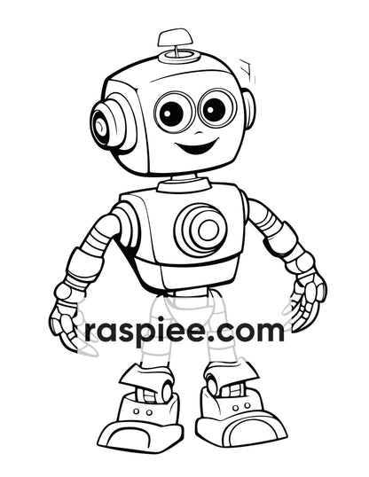 210 Robot Coloring Pages for Kids, Preschool Kindergarten Learning Activity Book Printable PDF Download
