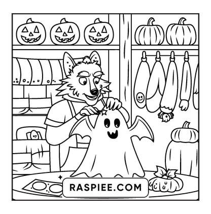 77 Bold and Easy Spooky Shop Coloring Pages Printable PDF Instant Download