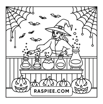 77 Bold and Easy Spooky Shop Coloring Pages Printable PDF Instant Download