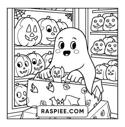 77 Bold and Easy Spooky Shop Coloring Pages Printable PDF Instant Download