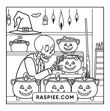 77 Bold and Easy Spooky Shop Coloring Pages Printable PDF Instant Download