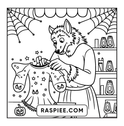 77 Bold and Easy Spooky Shop Coloring Pages Printable PDF Instant Download
