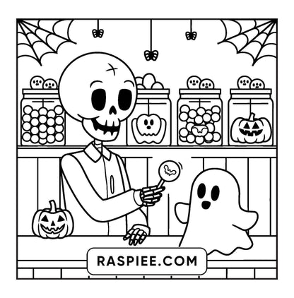 77 Bold and Easy Spooky Shop Coloring Pages Printable PDF Instant Download