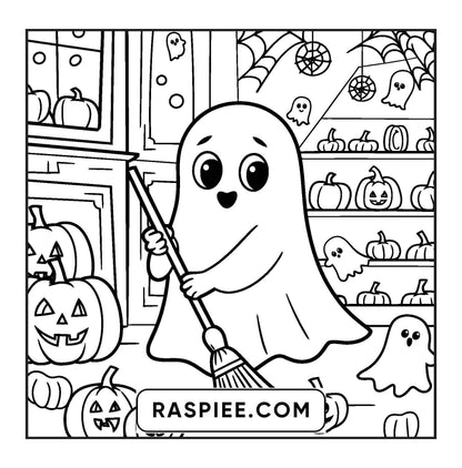 77 Bold and Easy Spooky Shop Coloring Pages Printable PDF Instant Download