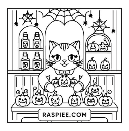 77 Bold and Easy Spooky Shop Coloring Pages Printable PDF Instant Download