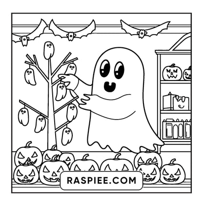 77 Bold and Easy Spooky Shop Coloring Pages Printable PDF Instant Download