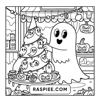 77 Bold and Easy Spooky Shop Coloring Pages Printable PDF Instant Download