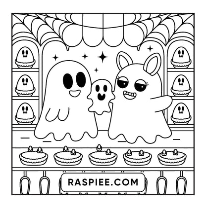 77 Bold and Easy Spooky Shop Coloring Pages Printable PDF Instant Download