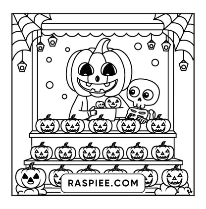 77 Bold and Easy Spooky Shop Coloring Pages Printable PDF Instant Download