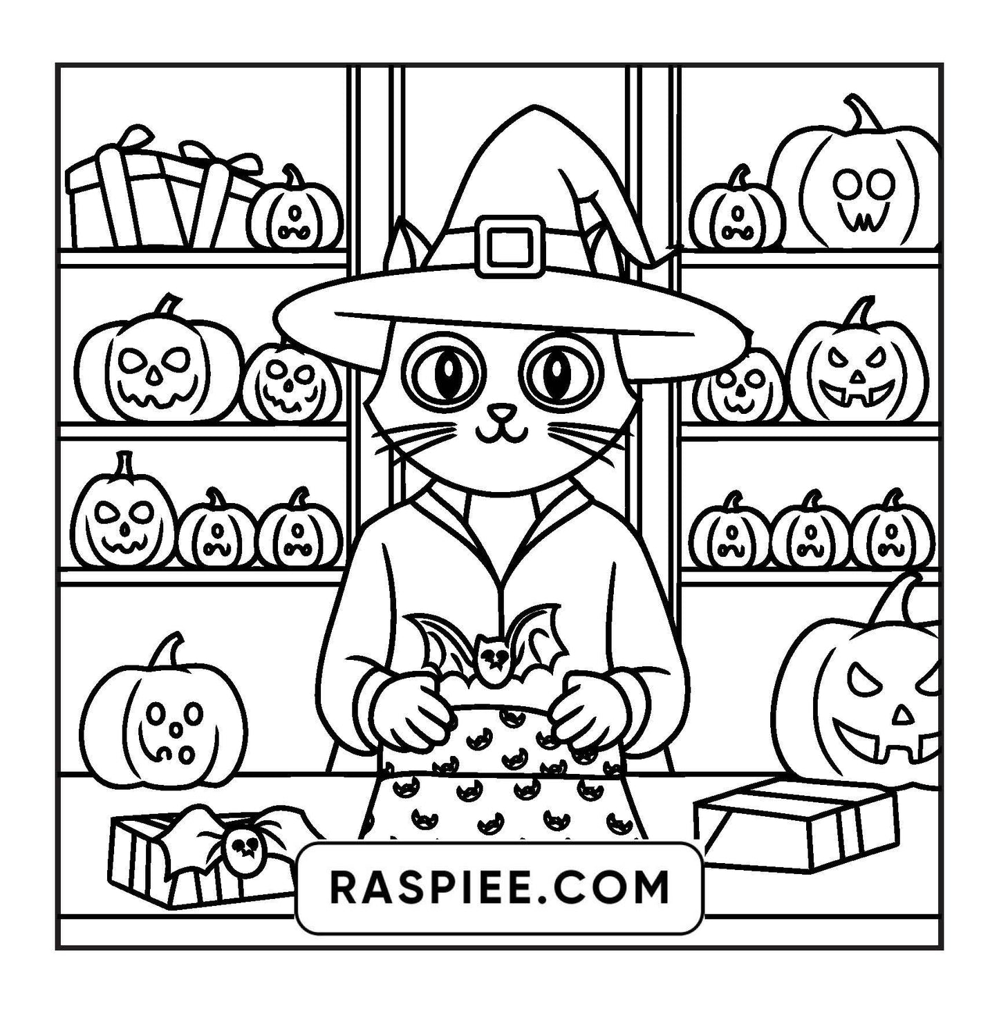 77 Bold and Easy Spooky Shop Coloring Pages Printable PDF Instant Download