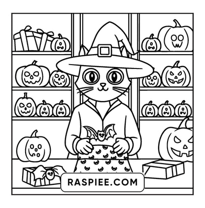 77 Bold and Easy Spooky Shop Coloring Pages Printable PDF Instant Download