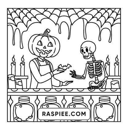 77 Bold and Easy Spooky Shop Coloring Pages Printable PDF Instant Download