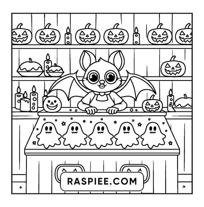 77 Bold and Easy Spooky Shop Coloring Pages Printable PDF Instant Download