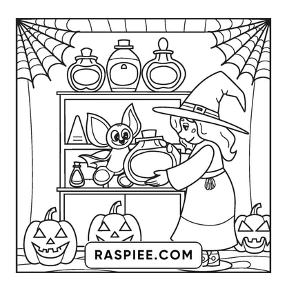 77 Bold and Easy Spooky Shop Coloring Pages Printable PDF Instant Download