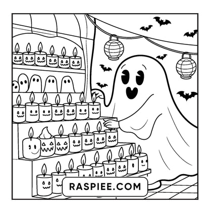 77 Bold and Easy Spooky Shop Coloring Pages Printable PDF Instant Download