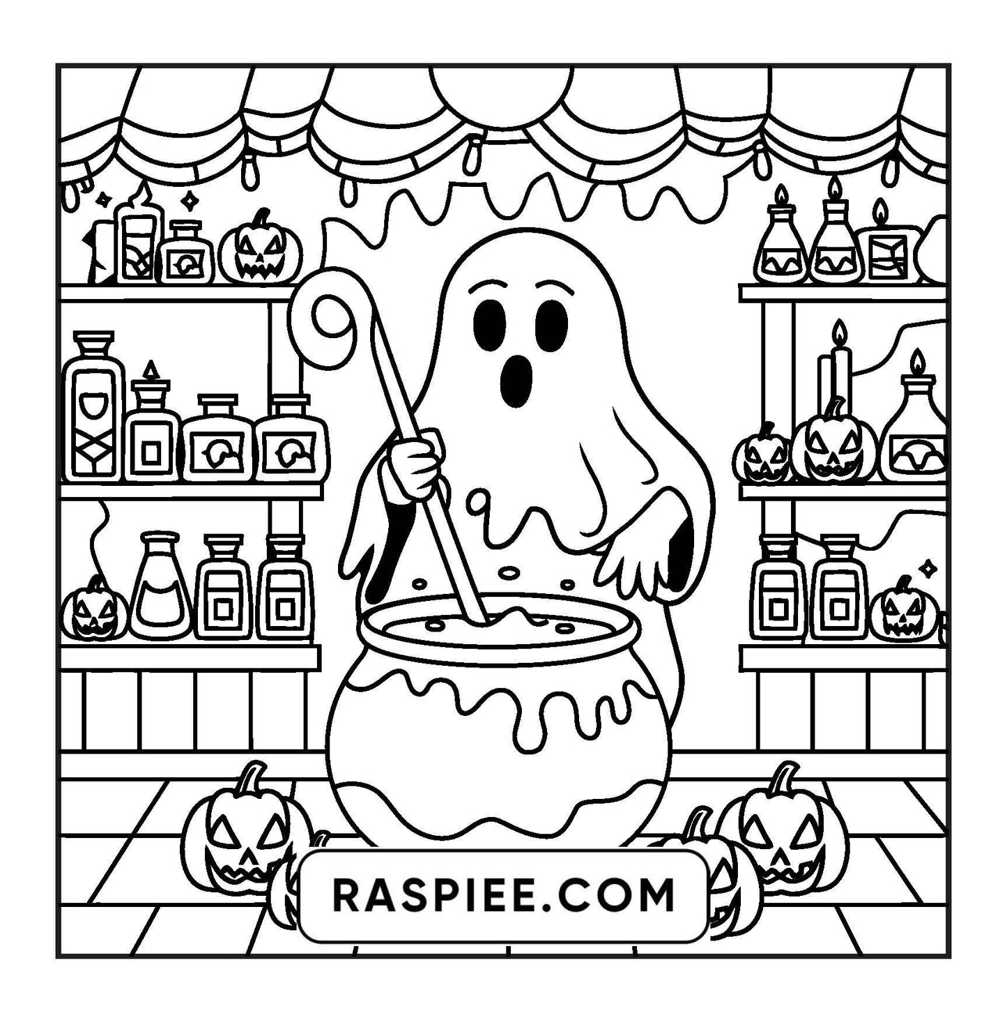 77 Bold and Easy Spooky Shop Coloring Pages Printable PDF Instant Download
