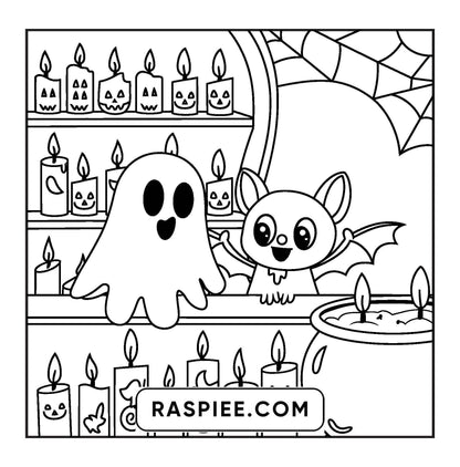 77 Bold and Easy Spooky Shop Coloring Pages Printable PDF Instant Download