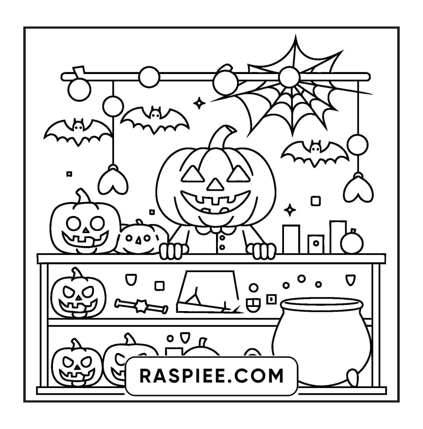77 Bold and Easy Spooky Shop Coloring Pages Printable PDF Instant Download
