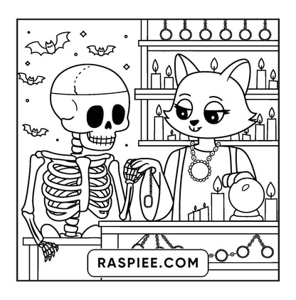 77 Bold and Easy Spooky Shop Coloring Pages Printable PDF Instant Download