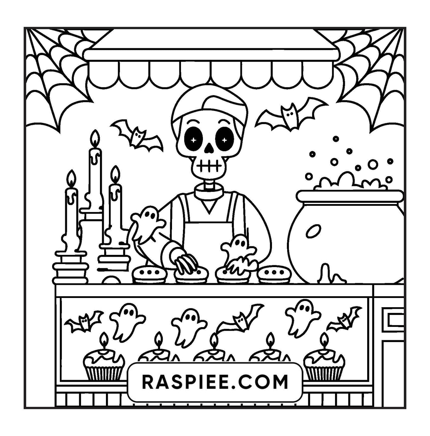 77 Bold and Easy Spooky Shop Coloring Pages Printable PDF Instant Download